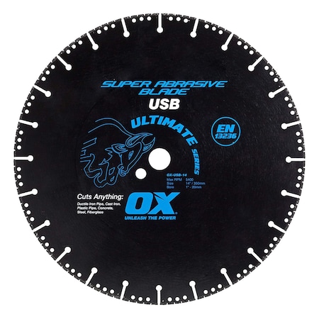 Ox Tools Ultimate Universal Superabrasive Diamond Blade | Diameter: 9" / 230mm | Bore: 7/8" - 5/8" / 22mm - 15mm OX-USB-9